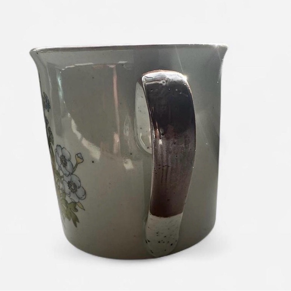 Vintage Wildflower Floral Speckled Stoneware Ceramic Coffee Mug made in Korea - Picture 4 of 8